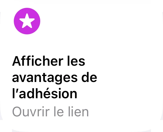 Afficher les avantages de l’adhésion