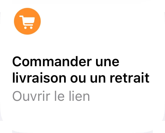 Commander une livraison ou un retrait